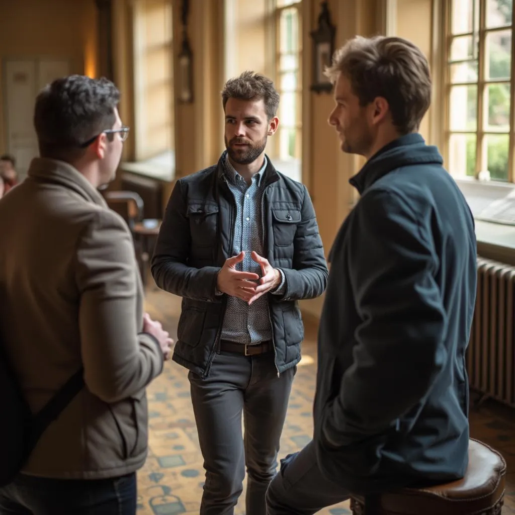 The three founders of CambridgeCoach discussing digital platforms